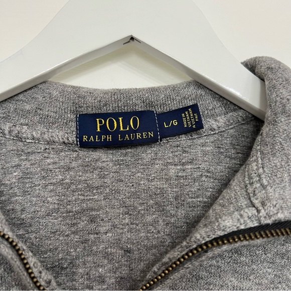 Vintage Polo Ralph Lauren Grey 1/4 Zip Quarter Sweater Size L - Picture 6 of 7
